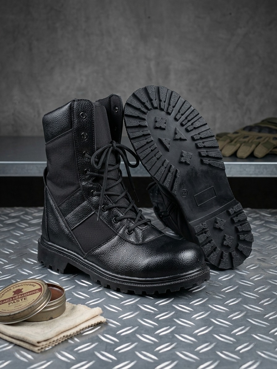 Sepatu PDL Safety (Toe Cap), Upper Sintetis Halus, Outsole Rubber, Zipper.